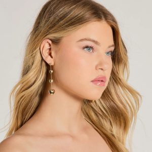 Love For Glam Heart Charm Duster Earrings