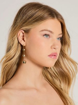 Love For Glam Heart Charm Duster Earrings