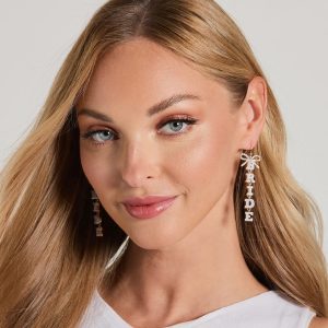 Rhinestone Bow Bride Earrings