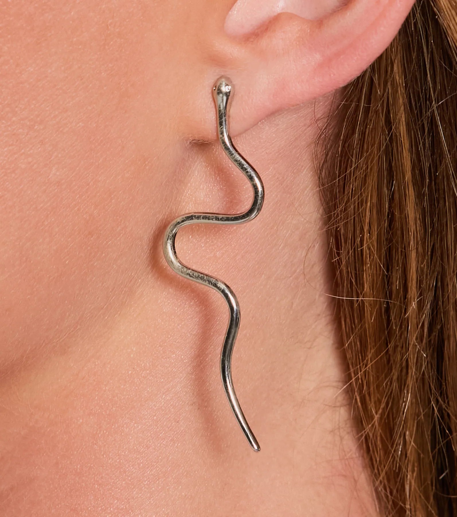 Edgy Charm Twisted Snake Statement Earrings - Image 4