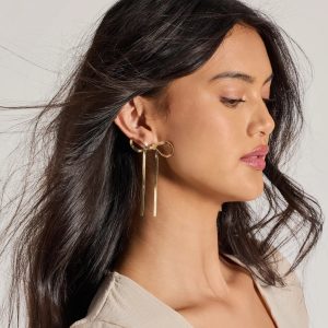Sweet Addition Snake Chain Bow Earrings