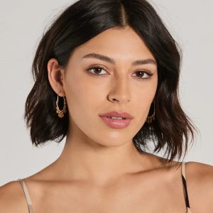 Sea Worthy Shell Charm Hoop Earrings