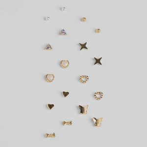 Whimsical Style Nine-Pack Stud Earrings Set