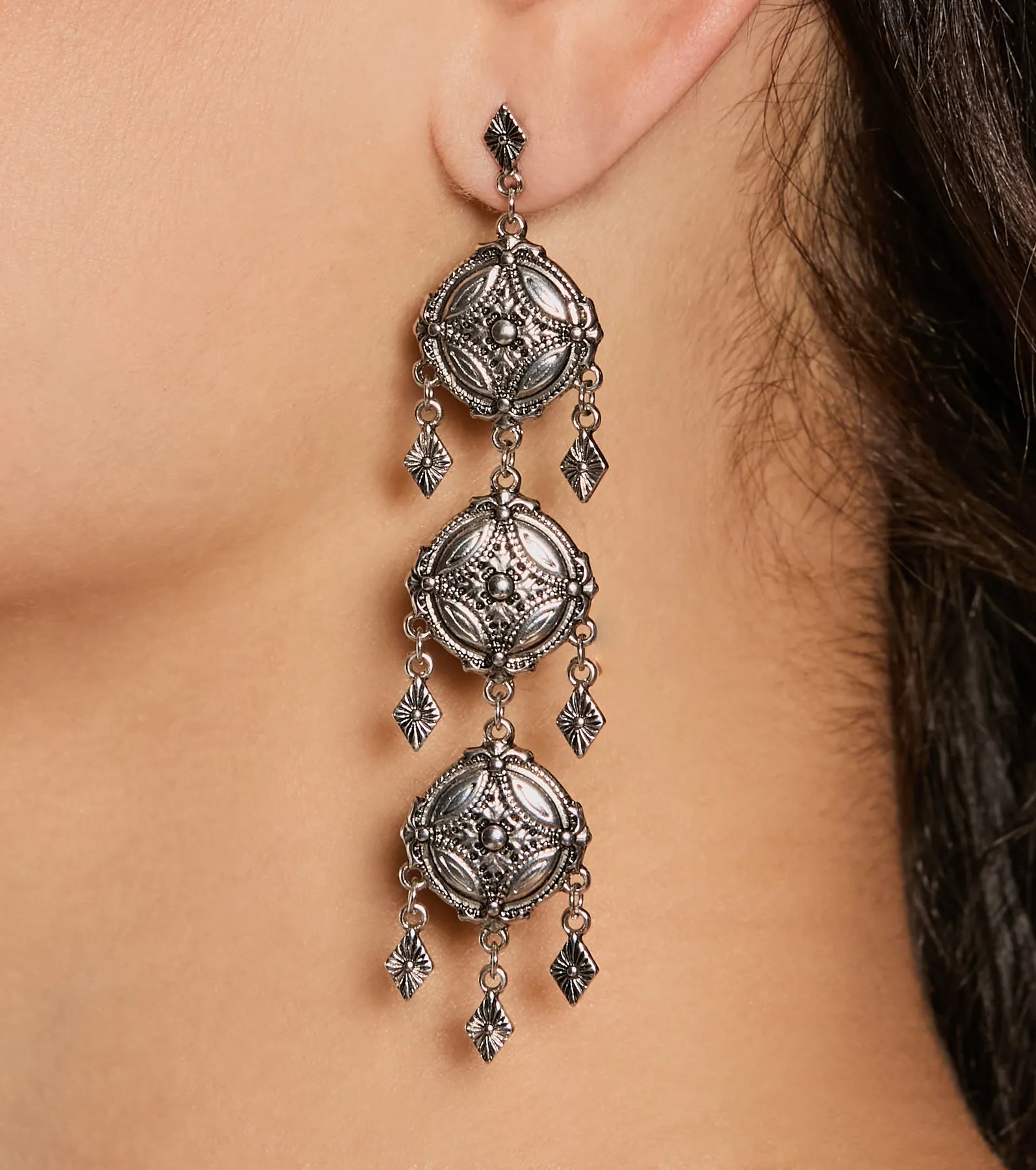 Burst Of Brilliance Coin Dangle Earrings - Image 2