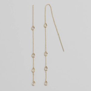 Chic Addition Dainty Stone Threader Earrings