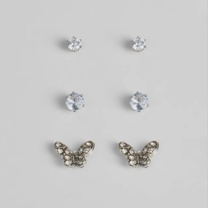 Pretty Luxe Cubic Zirconia Butterfly Stud Earrings Set