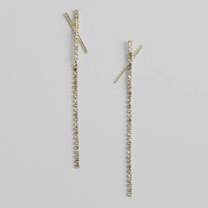 Undeniable Rhinestone Linear Earrings