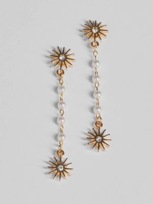 Sunny Outlook Sun Drop Faux Pearl Earrings