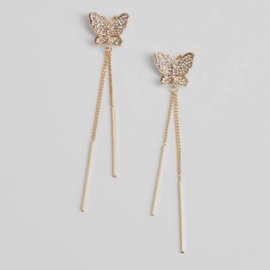 Fluttering Elegance Rhinestone Butterfly Earrings