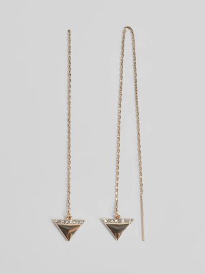 Glittery Goals Triangle Rhinestone Threader Earrings