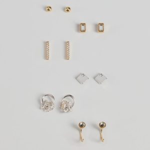 Glam Variety Six-Pack Stud Earrings Set