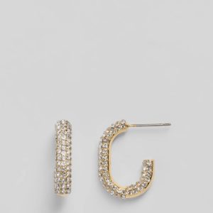 Divine Luxe Rhinestone Oval Hoop Earrings