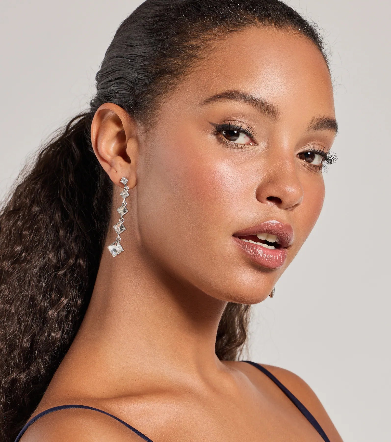 Elegant Era Rhinestone Duster Earrings - Image 2