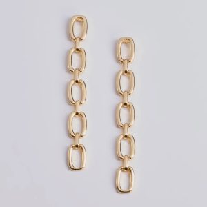 Sleek Accent Chain-Link Duster Earrings