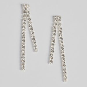 Elegant Glamour Rhinestone Bar Drop Earrings