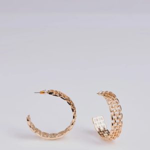 Stunning Detail Textured Hoop Earrings