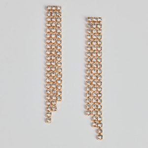 Coveted Glam Rhinestone Fringe Earrings