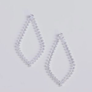 Elegant Muse Oversized Teardrop Rhinestone Earrings