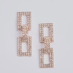 Radiant Glam Rhinestone Chain-Link Duster Earrings
