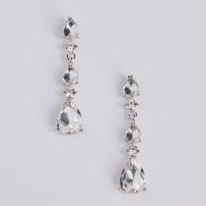 Gorgeous Glitz Teardrop Rhinestone Drop Earrings
