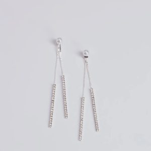 So Luxe Pearl And Rhinestone Dainty Duster Earrings