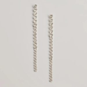 Sleek Styling Linear Rhinestone Earrings