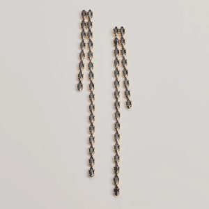 So Sleek Tiered Fringe Gemstone Earrings