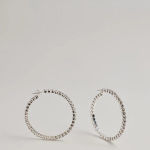 Stylish Staple Rhinestone Hoop Earrings