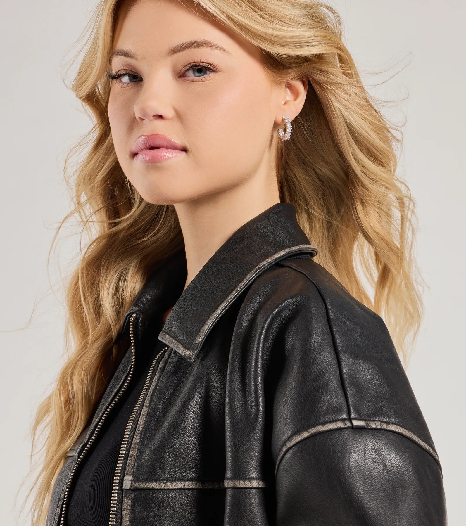 Stylish Staple Cubic Zirconia Mini Hoop Earrings - Image 2