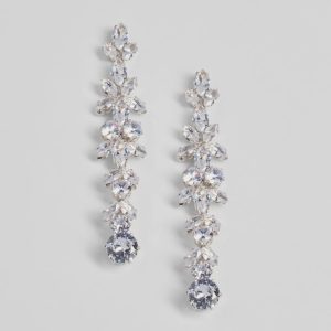Radiant Allure Rhinestone Teardrop Linear Earrings