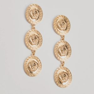 Roaring Glam Textured Lion Charm Earrings