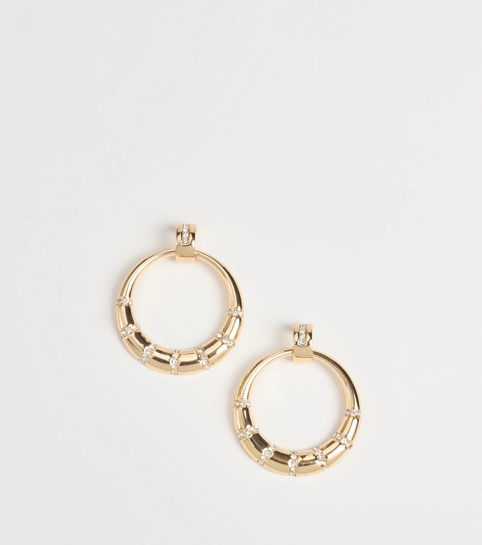 Sleek Glam Rhinestone Hoop Earrings