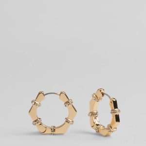 Glam Edge Rhinestone Trim Hoop Earrings
