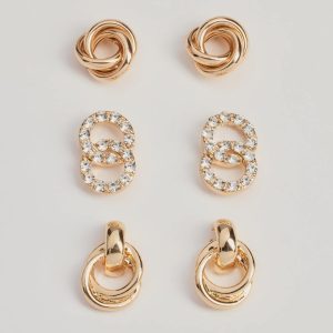 Glam Deets Stud And Drop Earrings Set