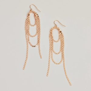 Trendy Statement Beaded Chain Drop Earrings