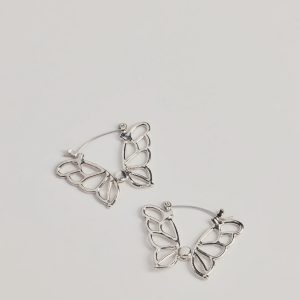 Glam Aura Butterfly Outline Huggie Earrings