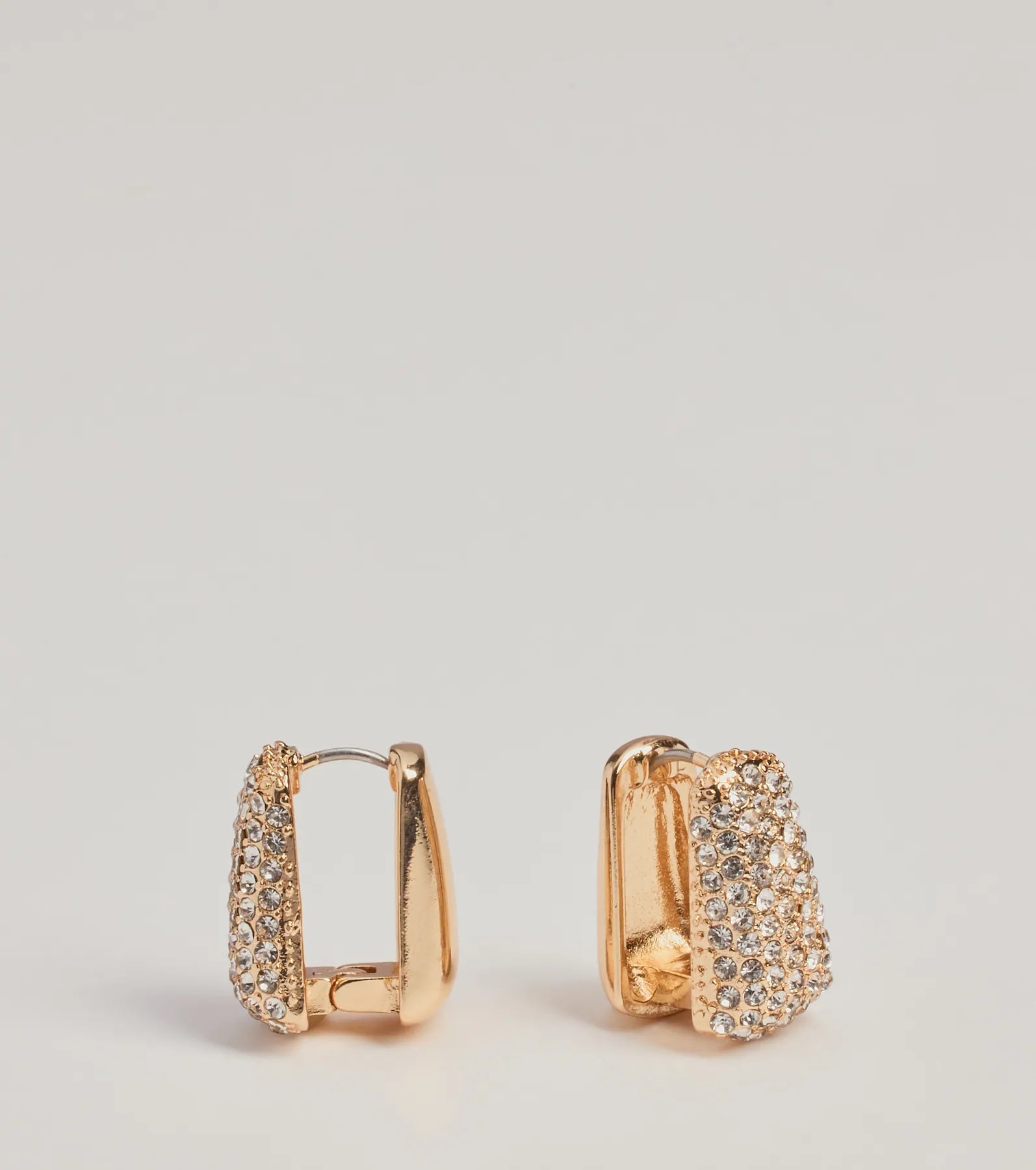 Statement Rhinestone Huggie Earrings