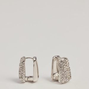 Glamour All The Time Rhinestone Huggie Earrings