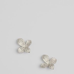 Flourishing Flower Rhinestone Stud Earrings