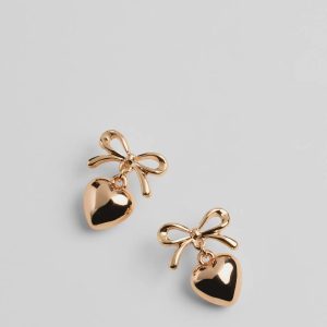 Poised Heart Bow Earrings
