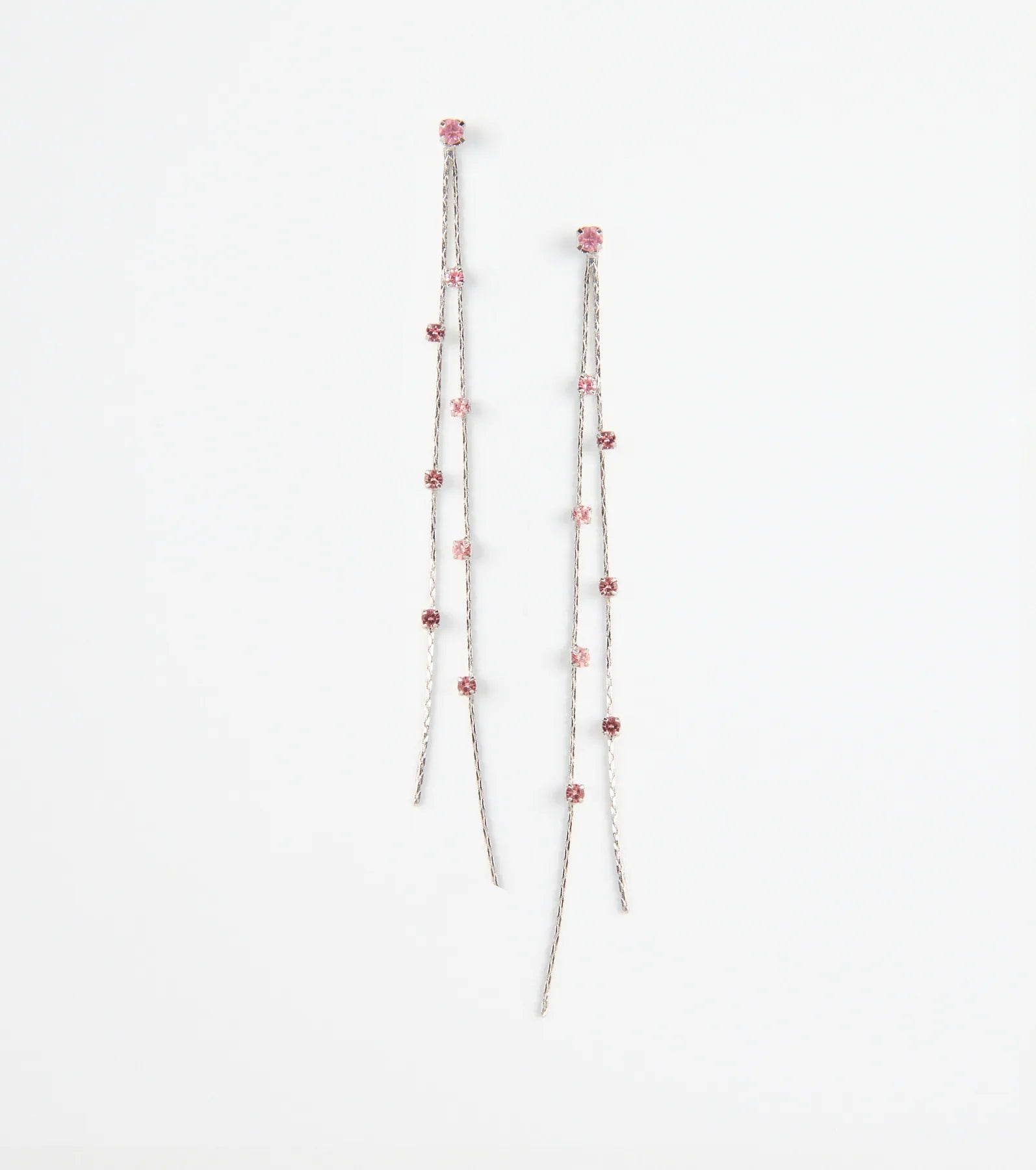 Dainty Glamour Rhinestone Linear Earrings - Image 5