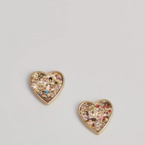 Glitzy Fab Glitter Heart Stud Earrings
