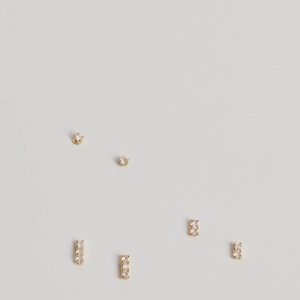 Delicate Glam Three Pack Stud Earrings