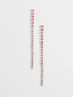 Glitzy Drama Rhinestone Linear Earrings