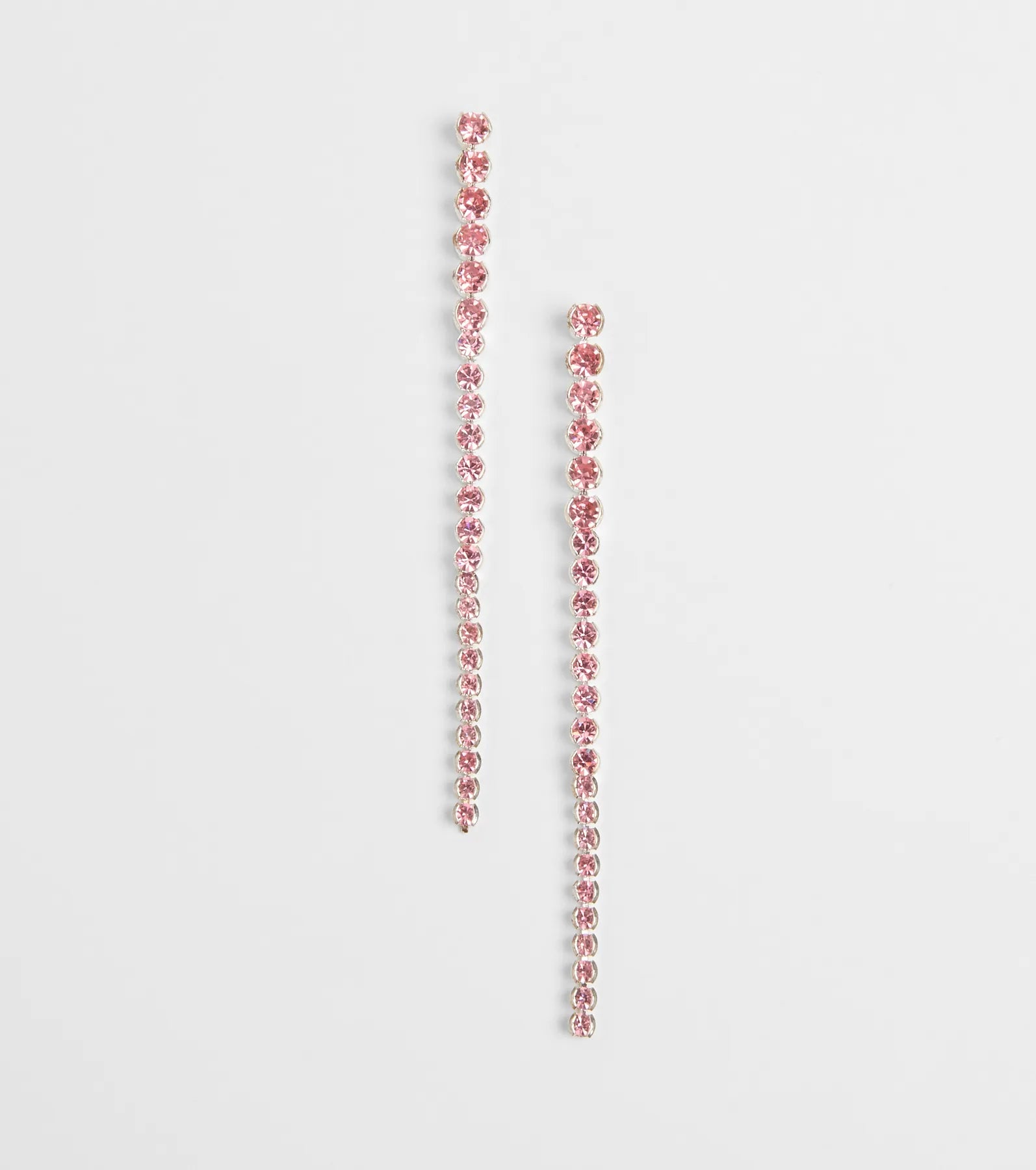 Glitzy Drama Rhinestone Linear Earrings