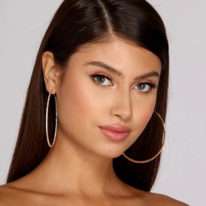Large Rhinestone Hoops
