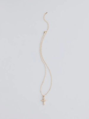 Divine Shine Cubic Zirconia Cross Necklace