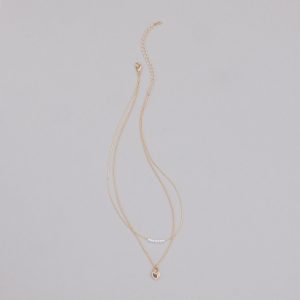 Dainty Heart Lock Charm Layered Necklace