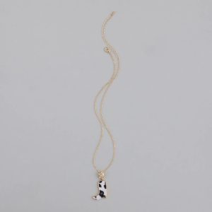 Southern Charm Faux Fur Cowboy Boot Necklace