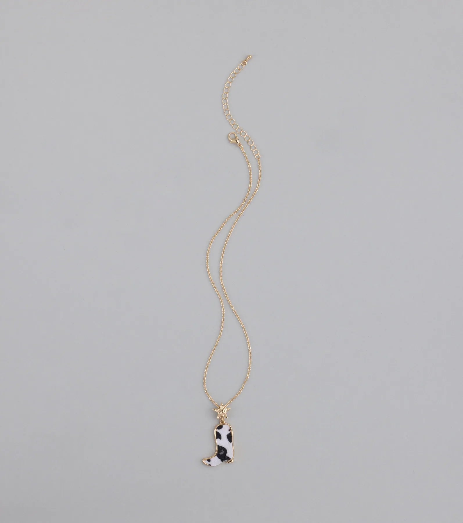 Southern Charm Faux Fur Cowboy Boot Necklace